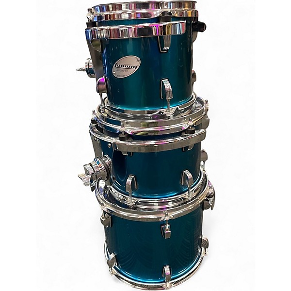 Used Ludwig 7 Piece Accent CS TEAL Drum Kit