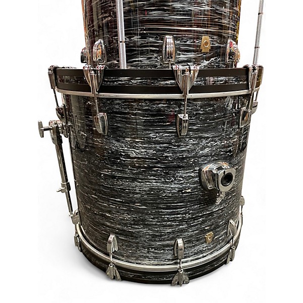 Used Ludwig 3 Piece Classic Maple Black Oyster Pearl Drum Kit