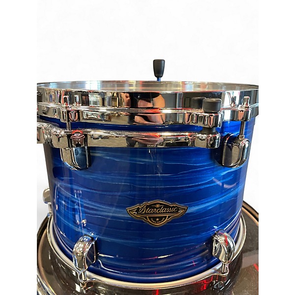 Used TAMA 4 Piece Starclassic Walnut/Birch Lacquer Ocean Blue Ripple Drum Kit