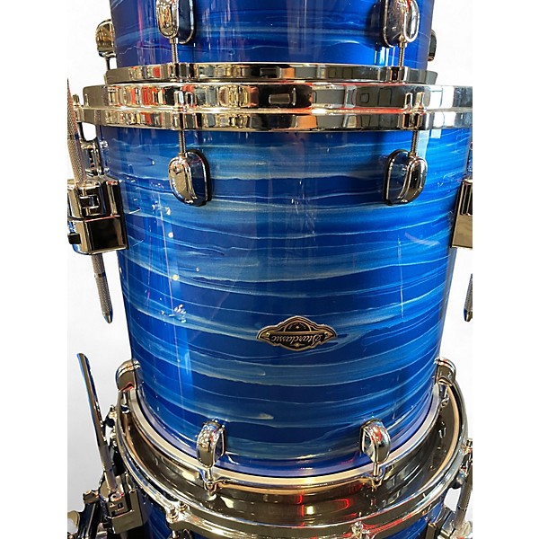 Used TAMA 4 Piece Starclassic Walnut/Birch Lacquer Ocean Blue Ripple Drum Kit