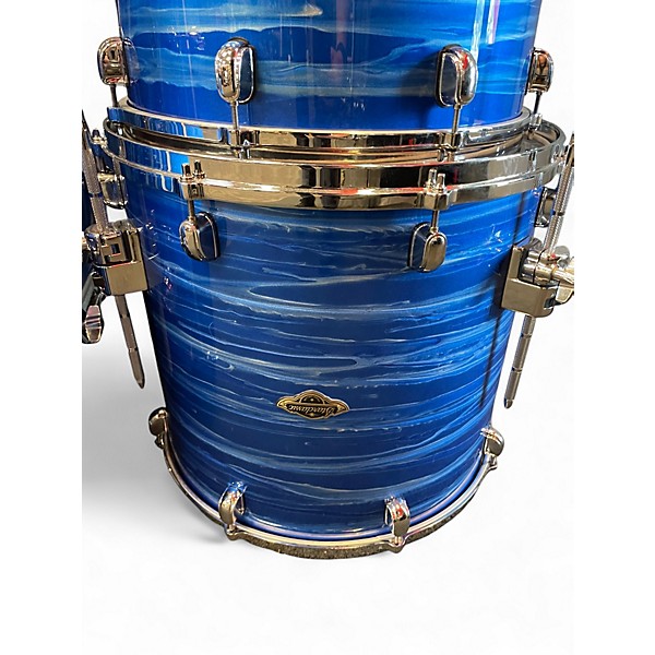 Used TAMA 4 Piece Starclassic Walnut/Birch Lacquer Ocean Blue Ripple Drum Kit