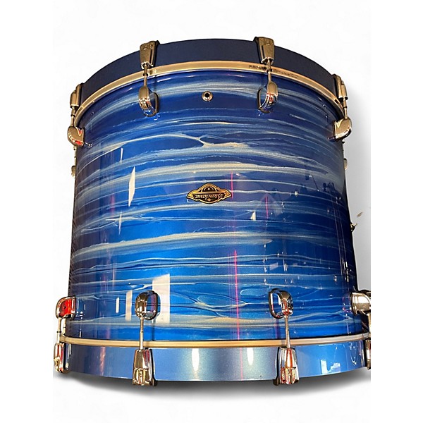 Used TAMA 4 Piece Starclassic Walnut/Birch Lacquer Ocean Blue Ripple Drum Kit