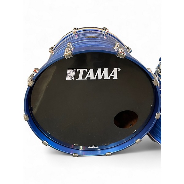 Used TAMA 4 Piece Starclassic Walnut/Birch Lacquer Ocean Blue Ripple Drum Kit