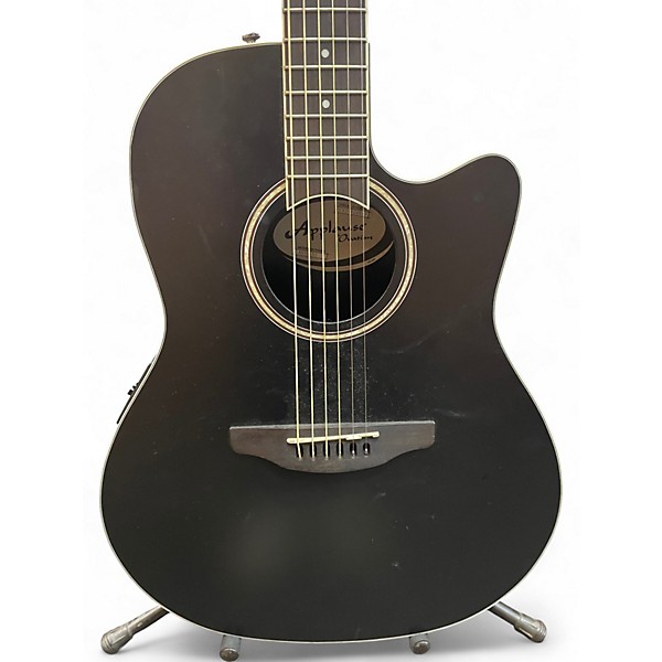Used Ovation Applause AB28 Black Acoustic Electric Guitar