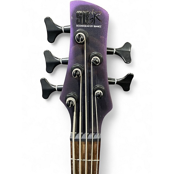 Used Ibanez SR505E 5 String Black Aurora Burst Electric Bass Guitar
