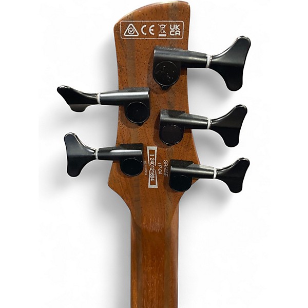 Used Ibanez SR505E 5 String Black Aurora Burst Electric Bass Guitar