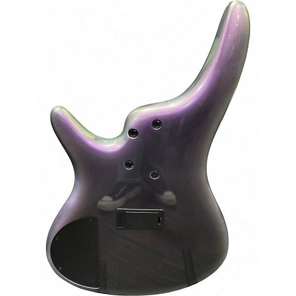 Used Ibanez SR505E 5 String Black Aurora Burst Electric Bass Guitar