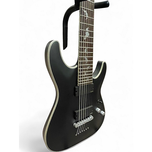 Used Schecter Guitar Research Damien Platinum 7 Black Solid Body Electric Guitar