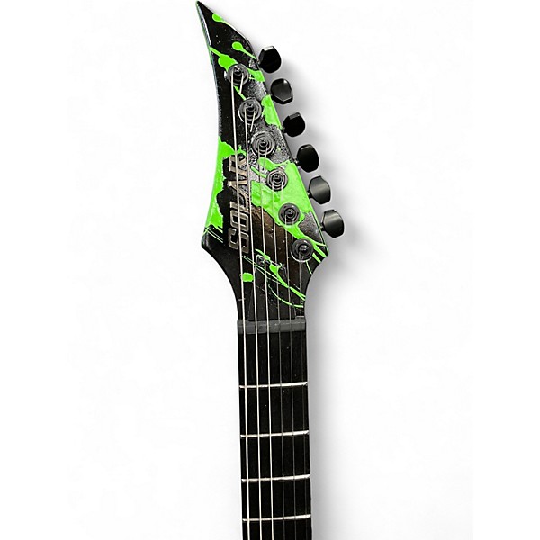 Used Solar Guitars A2.6 Toxic Green Splatter Solid Body Electric Guitar