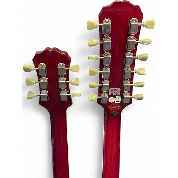 Used Epiphone G1275 Double Neck Cherry Solid Body Electric Guitar