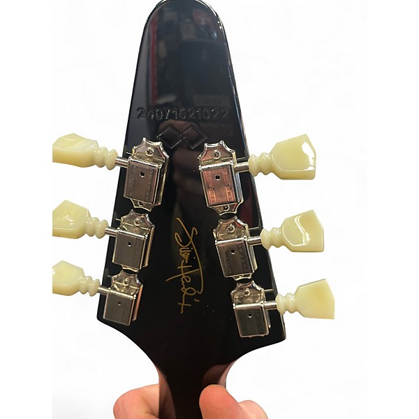 Used Epiphone Jimi Hendrix Signature "Love Drops" Flying V Black Solid Body Electric Guitar
