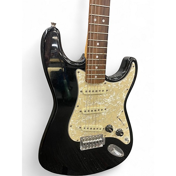 Used Starcaster by Fender Stratocaster Black Sparkle Solid Body Electric Guitar