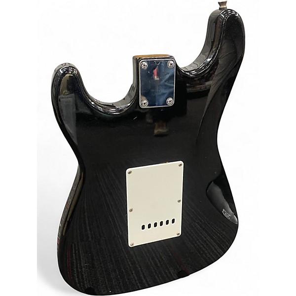Used Starcaster by Fender Stratocaster Black Sparkle Solid Body Electric Guitar