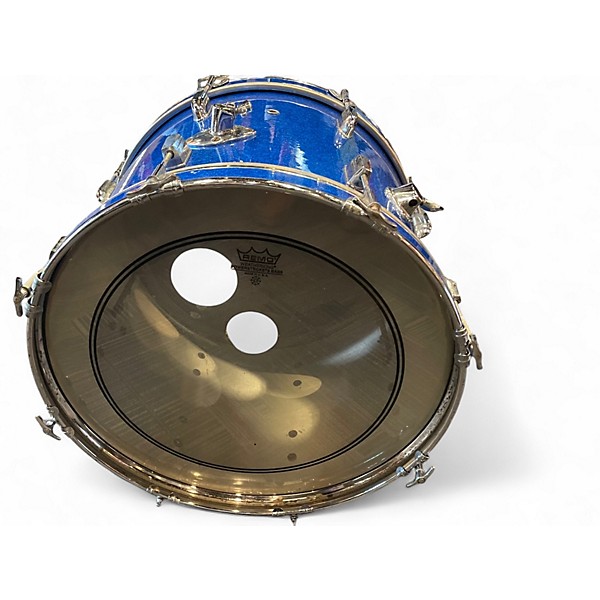 Used 1970s Silvertone 3 Piece Sparkle blue  Drum Kit