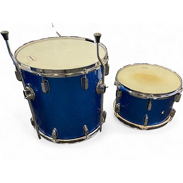 Used 1970s Silvertone 3 Piece Sparkle blue  Drum Kit