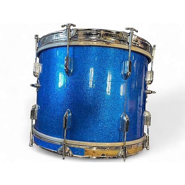 Used 1970s Silvertone 3 Piece Sparkle blue  Drum Kit