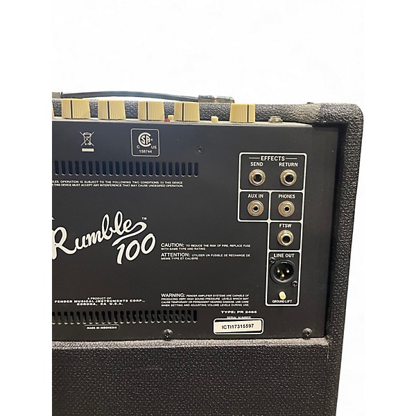 Used Fender Rumble 100 1x15 100W Bass Combo Amp
