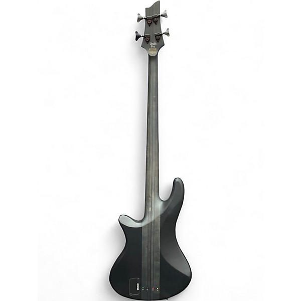 Used Schecter Guitar Research STILETTO STEALTH PRO Flat Black Electric Bass Guitar