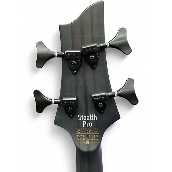 Used Schecter Guitar Research STILETTO STEALTH PRO Flat Black Electric Bass Guitar