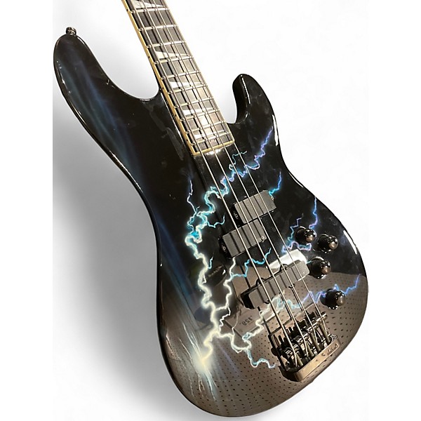 Vintage 1993 Jackson Custom Concert Bass Custom Lightning Finish Electric Bass Guitar