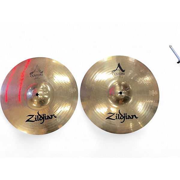Used Zildjian 14in A Custom Hi Hat Pair Cymbal