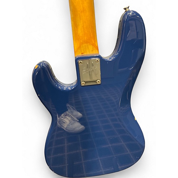 Used Squier PRECISION BASS Blue Electric Bass Guitar