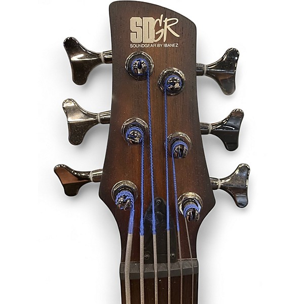 Used Ibanez SRF706 6-STRING  Amber Electric Bass Guitar
