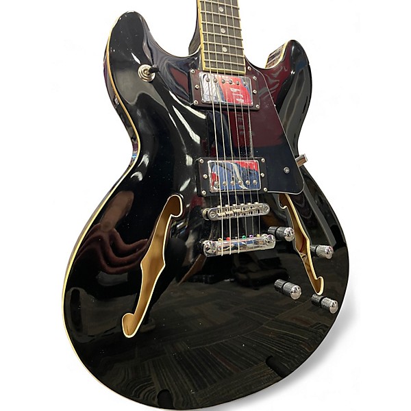 Used Harley Benton SH-200 Black Hollow Body Electric Guitar