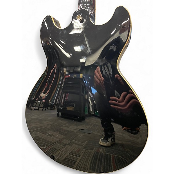 Used Harley Benton SH-200 Black Hollow Body Electric Guitar