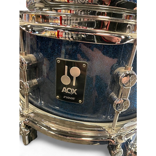 Used SONOR 4 Piece AQX Blue Sparkle Drum Kit