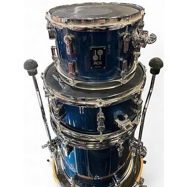 Used SONOR 4 Piece AQX Blue Sparkle Drum Kit