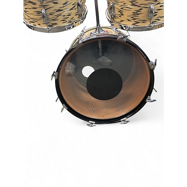 Vintage 1972 Slingerland 4 Piece NEW ROCK DRUM SET WHITE TIGER  Drum Kit