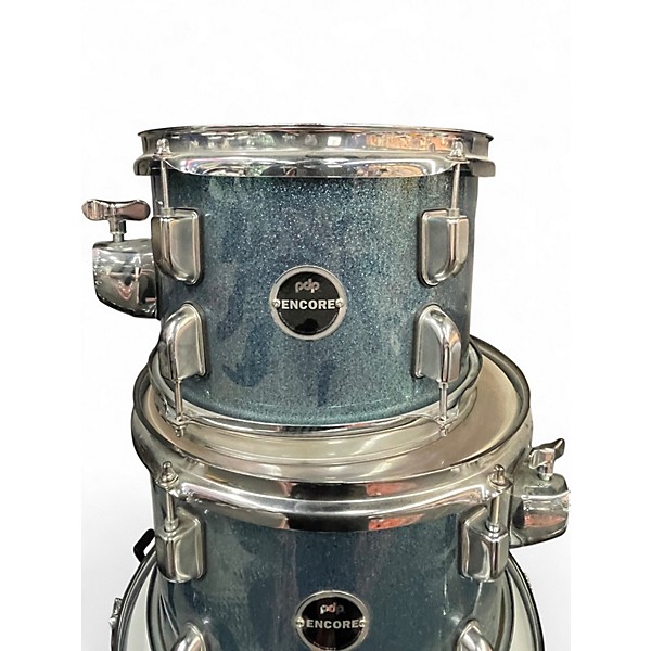 Used PDP by DW 5 Piece ENCORE blue sparkle Drum Kit