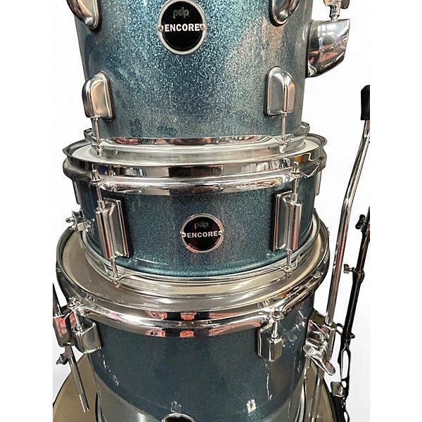 Used PDP by DW 5 Piece ENCORE blue sparkle Drum Kit