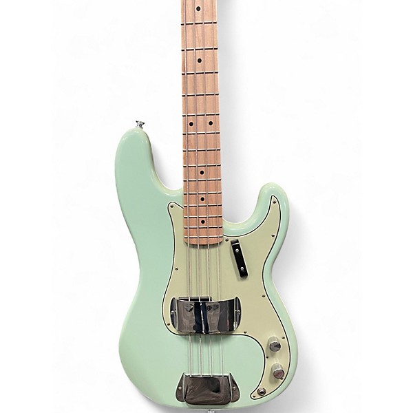 Used Squier Sonic Precision Bass Surf Green Electric Bass Guitar
