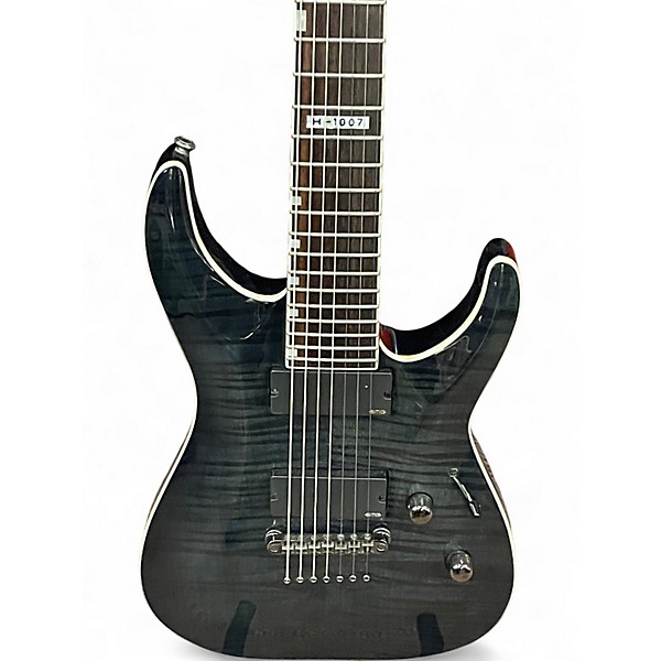 Used ESP LTD H1007 7 String Trans Black Solid Body Electric Guitar