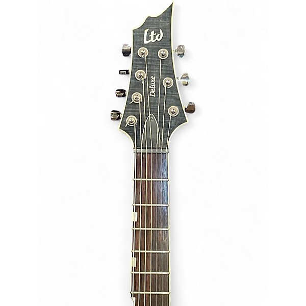 Used ESP LTD H1007 7 String Trans Black Solid Body Electric Guitar