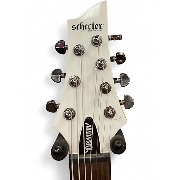 Used Schecter Guitar Research Demon 7 String Arctic White Solid Body Electric Guitar