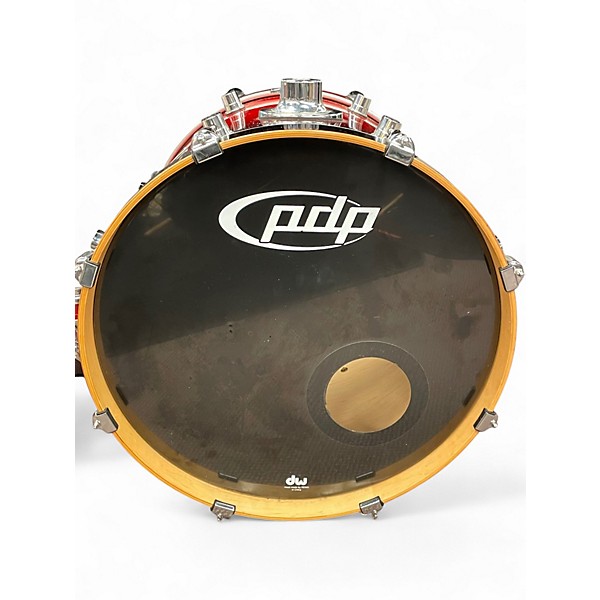 Used PDP by DW 5 Piece M5 All Maple Red to Black Fade Drum Kit