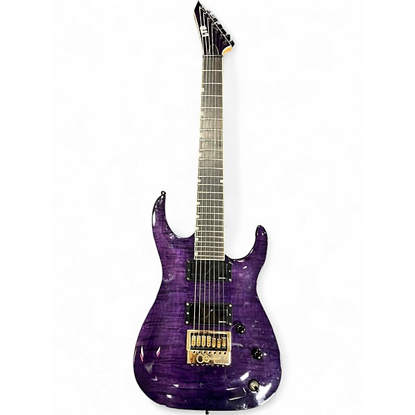 Used ESP LTD SH7-ET Trans Purple Solid Body Electric Guitar