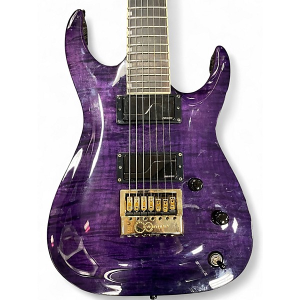 Used ESP LTD SH7-ET Trans Purple Solid Body Electric Guitar