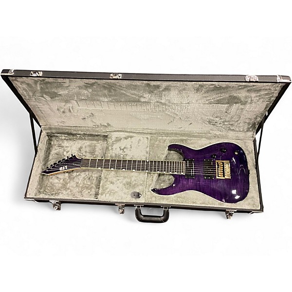 Used ESP LTD SH7-ET Trans Purple Solid Body Electric Guitar