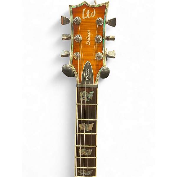 Used ESP LTD EC1000 AMBER SUNBURST Solid Body Electric Guitar
