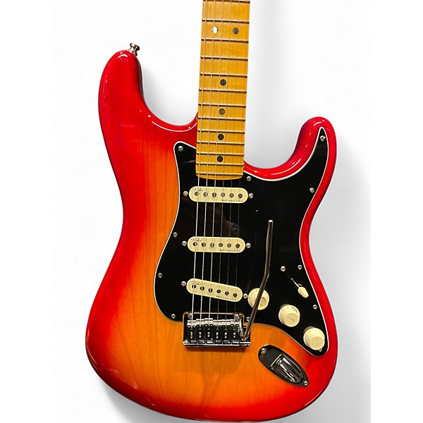 Used 2024 Fender American Ultra Luxe Stratocaster Plasma Red Burst Solid Body Electric Guitar