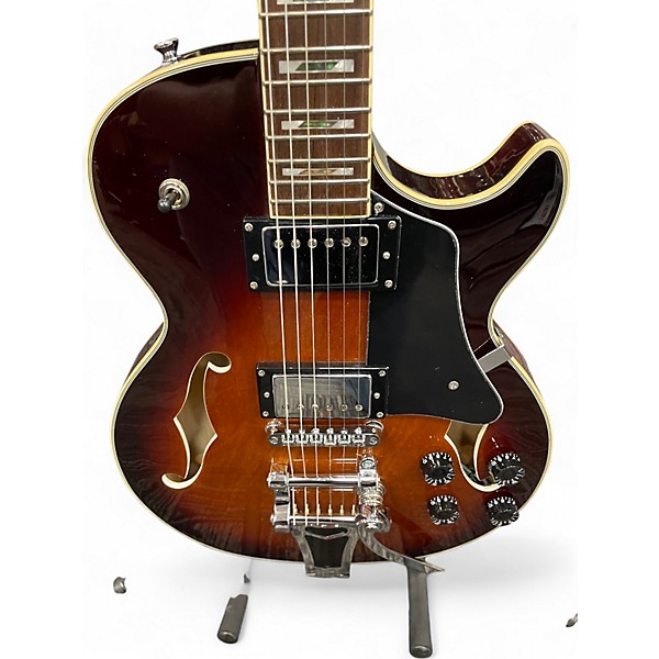 Used Iyv IJZ 300 Tobacco Sunburst Hollow Body Electric Guitar