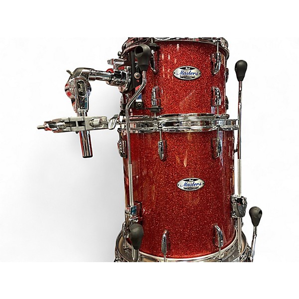 Used Pearl 6 Piece Masters Maple Complete Red Sparkle Drum Kit