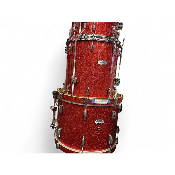 Used Pearl 6 Piece Masters Maple Complete Red Sparkle Drum Kit