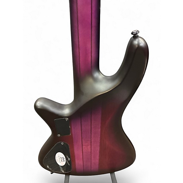 Used Schecter Guitar Research Stiletto Studio 5 String Limited Edition Transparent Purple Burst Electric Bass Guitar