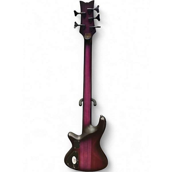 Used Schecter Guitar Research Stiletto Studio 5 String Limited Edition Transparent Purple Burst Electric Bass Guitar