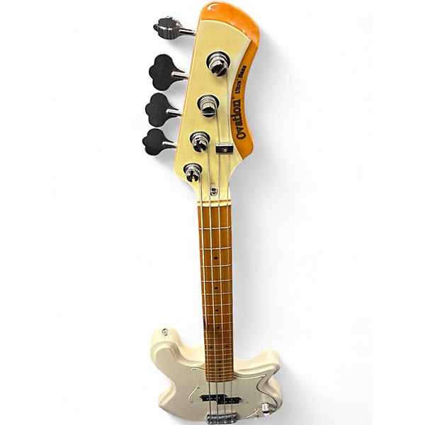 Used Ovation Ultra Bass white Electric Bass Guitar